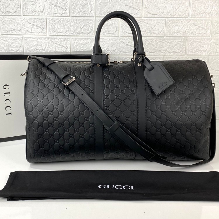 GUCCİ SİGNATURE DUFFLE LEATHER LUGGAGE 